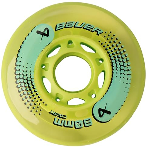 Bauer Court Lot de 4 roulettes 76A pour hockey sur glace et rollers