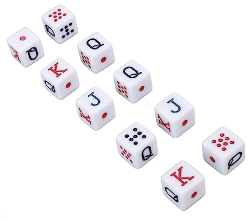 Rcniso 6-sidiga Tärningar, JQK och Number Dots Speltärningar för Brädspel