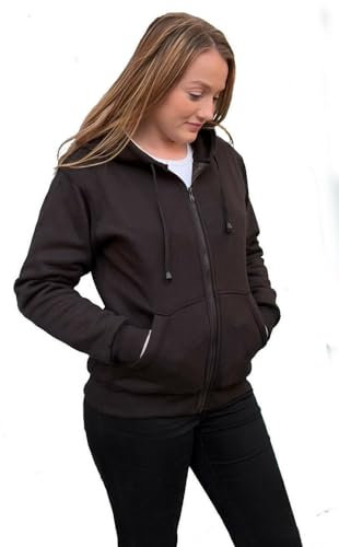 Bikers Gear Australia M2-h42r-ibu8 The Crossfire-Giacca da Donna con Cappuccio in Kevlar Nero, Protezione CE, Squadra di Motociclisti australiani, 10