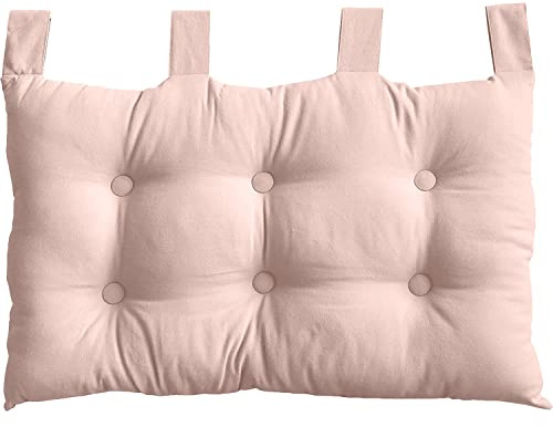 Tête de lit Murale, 70 x 45 cm, Vieux Rose, à Suspendre, Coussin Matelassé, 100% Coton, Collection Panama, Enjoy Home