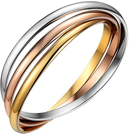 Oidea Bracelet Femme Bracelet Bangles en acier inoxydable 3 anneaux fermés Hypoallergénique (3 couleurs) Cadeau parfait