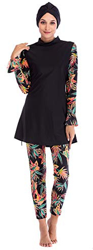seafanny Islamico Nuoto Hijab Costumi da Bagno Modest Costumi da Bagno a Tutta la Lunghezza Attivo Burkini Musulmani Costume da Bagno Nero S