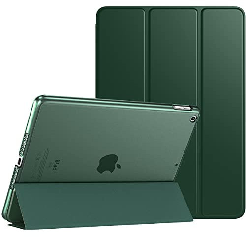 TiMOVO Hülle für iPad 9. Generation 2021/iPad 8. Generation 2020/iPad 7. Generation 2019, Ultra Dünn Durchscheinend Schutzhülle Smart Cover mit Auto Schlafen/Wachen für iPad 10,2 Zoll, Nachtgrün