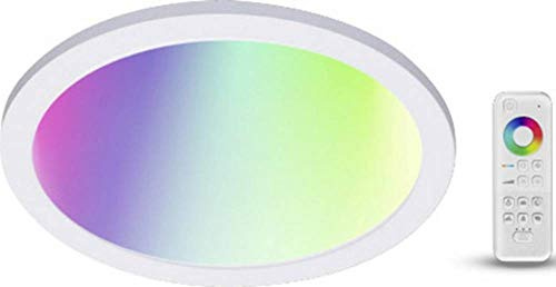 tint Smarte LED-Deckenlampe LORIS – Mit weißem (1800-6500 K) und farbigem Licht RGB – Rundes Panel Ø 45 cm