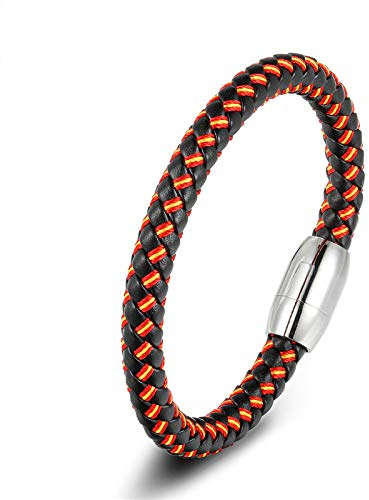 Exinox flätat armband med flagga | män | handgjorda med metalllås e rostfritt stål, colore: Spanien, cod. EX-H-1782