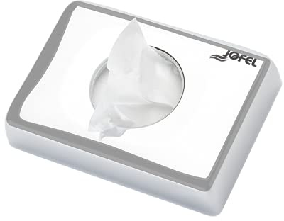 JOFEL - AM32800, Dispensador Cromado para Bolsas Compresas, Dispensador Unitario, Fabricado en ABS, Carga 25 Bolsas, para Fijar en Pared