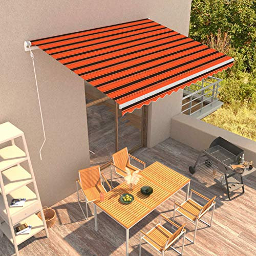 Yolola Armmarkis, automatisk sänkbar markis, markis, aluminium, balkongmarkis solskydd, solmarkis terrassmarkis utomhusmarkis markis för balkong, 400 x 300 cm, flerfärgad