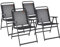 COSTWAY 4er Set Gartenstühle, Hochlehner Klappstühle mit Armlehnen, Balkonstühle mit atmungsaktivem Stoff, Terrassenstühle für Balkon, Garten, Hinterhof