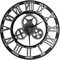 Artibetter Industriell Outdoor-Uhr Mit Metalldekor Digitale Rustikale Uhr Zahnrad Steampunk-Uhr Große Uhr Aus Holz Silber Geschenk Dekorieren Dekorationen Europäischer Stil