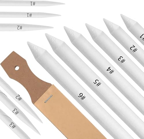 Jeimier 20 PCS Blending Stump for Drawing, Paper Blending Stumps for Shading, Tortillons Blending Sticks for Drawing, Art Blender for Student Artist Sketch Blending Pencil, Blending Tools for Drawing