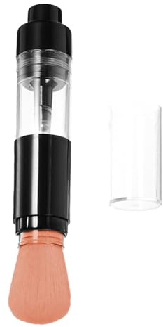 Brocha para polvos automática, brocha de maquillaje para base de maquillaje, con botella de polvo rellenable, pincel de base para color, resaltar, contorno, colorete, maquillaje en polvo impecable,