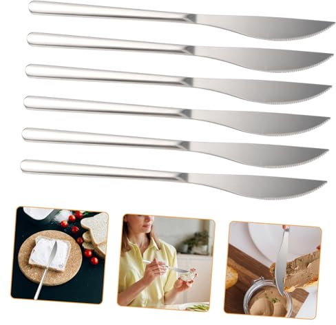 SHOWERORO 6piezas Cuchillos Para Carne Cortador De Carne Doméstico Accesorios Para Mantequilla Uso Cocina De Acero Inoxidable
