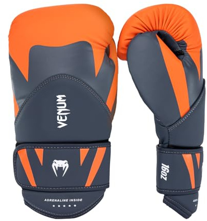 Venum Challenger 4.0 Guanti da Boxe, Arancione-blu navy - 14 Oz