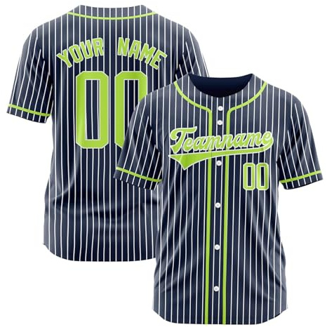 Foweknow Maglietta da baseball da uomo, personalizzata, con nome e numero individuali, leggera, traspirante, per corsa, palestra, jogging, allenamento, Blu marino, 3XL