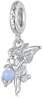 Ciondolo angelo luminoso per bracciale Pandora – Ciondolo angelo custode in argento sterling, Luminoso, Luminoso