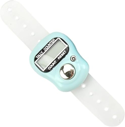 aoukoslt Light Green Electronic Finger Counter, Portable Number Clicker Counter for Golf Adjustable Resettable Finger Tally Counter with Digital Display Counters Clickers for Knitting, Lap Counters