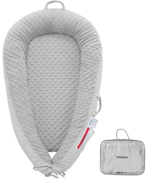 TidlyBear Baby Lounger – Soft & Breathable Newborn Nest for Infants 0-24 Months, Organic Cotton Baby Pillow for Tummy Time, Playtime & Travel, Newborn Babies Essential Gift