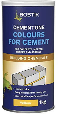 Bostik Colours for Cement Yellow - 1kg - For Concrete, Mortar, Render and Screeds - Available in 5 Intermixable Colours - For Interior and Exterior Use