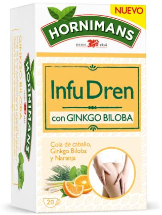 Hornimans Infu Dren | Infusión con con Ginkgo Biloba y Cola de Caballo 100% Natural | 20 bolsitas | Sin Teína