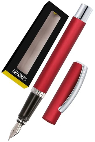 ONLINE Füller Vision Wild Berry I Eleganter Füllfederhalter mit Iridium-Feder medium I Füllhalter aus Aluminium für Standard-Tintenpatronen & Konverter I in Geschenkbox