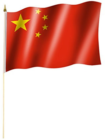 Stockflagge/Stockfahne CHINA Flagge/Fahne ca. 30 x 45 cm mit ca. 60cm Stab/Stock