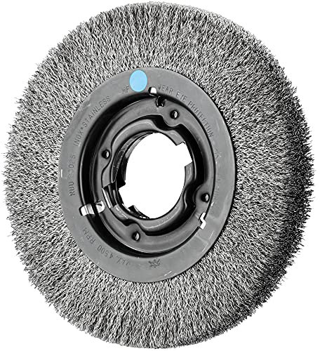 PFERD POS Rundbürste breit ungezopft RBU | Ø 200x25xvariable Bohrung Edelstahl-Draht-Ø 0,30 | 43701260 – für den Schleifbock, Ungezopft; Besatzmaterial Inox 0,30 Mm