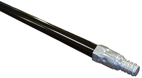 American Select Tubing 60 Black Powder Coated Steel Broom Handle with Threaded Metal Tip (Case of 12)