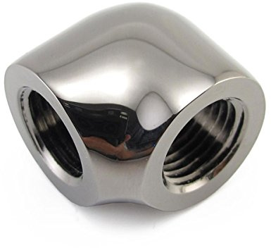 XSPC G1/4 Female 90 Degree Angled Elbow Fitting - Black Chrome