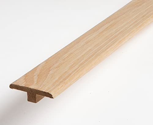 Universal Moudlings Unfinished Oak T Section Twin Transition, Door Bar & Cover Strip for Wood Flooring 15mm Engineered Oak