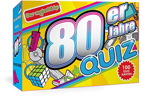 Gift Republic - Quizkarten 80er Jahre | Lustiges Kartenspiel | 100 Quizfragen | Wissensspiel | Trivia Cards: Awesome 80s | Spiel Erwachsene | Quiz Karten | Geschenk für Weihnachten, Geburtstag, Party