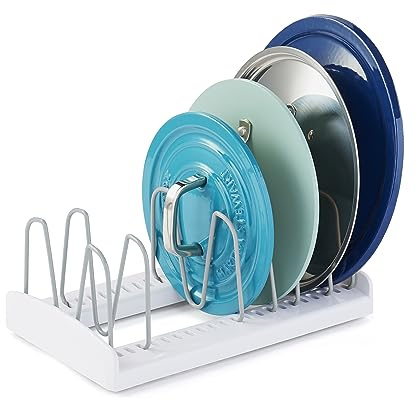 YouCopia StoreMore Adjustable Pot Lid Organizer, Standard, White