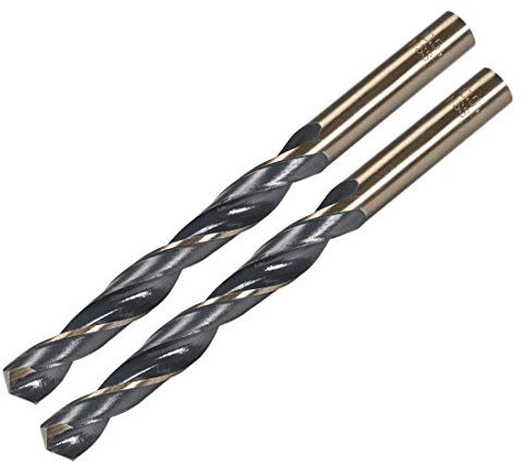sourcing map 2pcs Straight Shank Twist Drill Bits 10.5mm Gold Titanium & Black Nitride Coated High Speed Steel (HSS) 4341 with 10.5mm Shank for Stainless Steel Alloy Metal Plastic Wood