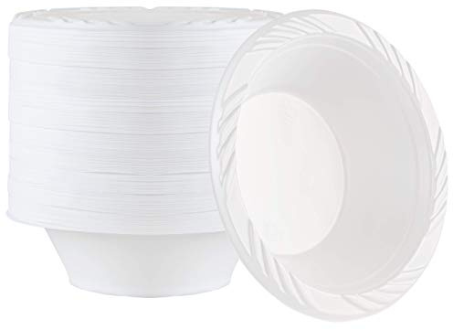 100 Count Disposable 12 ounce White Plastic Soup Bowls