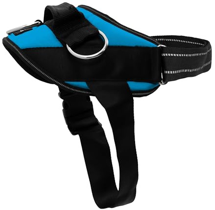 ShawnCo Essential Dog Harness, No-Pull Pet Vest with 3 Leash Clips, No Choke, Reflective, Adjustable and Padded, for Easy Walking and Training for Small, Medium and Large Dogs (Oceanic Blue, L)