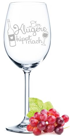 Leonardo Weinglas mit Gravur - Der klügere kippt nach - Geschenk für Weinliebhaber - Witziges Glas mit Spruch - Geschenke für Sie & Ihn zum Geburtstag oder Weihnachten - Farbe: Daily