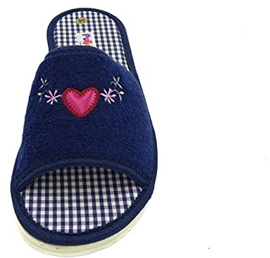 PULIDINES - Zapatilla de casa para Mujer de Toalla con Planta de Vichy y Suela microporosa Mujer