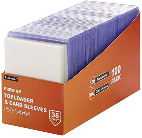 200 Card Sleeves Hard Plastic, Arjiekwei 3X 4 Trading Card Holder, 35PT