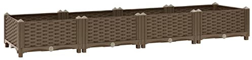 Chenshu Cama alta, marco de palés, estanque alto, vegetal, estantería para hierbas, balcón, parterre de flores, espiral de hierbas, cama de plantación, 160 x 40 x 23 cm de polipropileno