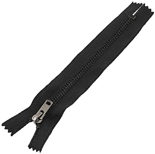 AERZETIX - C61495 - Cerniera lampo N°4 non separabile 14cm in metallo - con tiretto semplice - colore nero - cursore pelletteria decorazione cucito jeans gonna abito pantaloni merceria