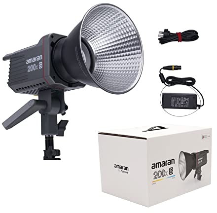 Aputure Amaran 200x S LED Videoleuchte 200W Bi-Color 2700K-6500K Bowens Mount Dauerlicht Bluetooth App Control Silent Fan (Amaran 200XS)