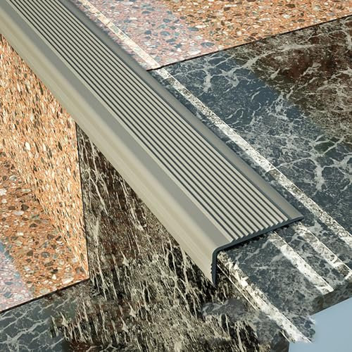 Protección de Esquinas y Bordes Autoadhesivo de Borde para Escaleras en Forma de L Perfil Protector de Cantos Elástico Esquina de Gomma para Cantos para Escalones Interiores y Exteriores. ( Color : Gr