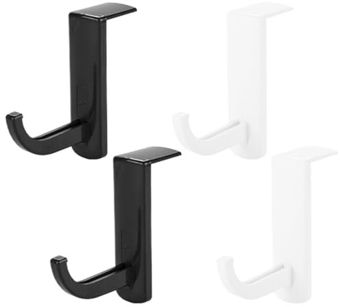 OQKAHIV Soporte Adhesivo para Auriculares - Gancho para Monitor de PC - Paquete de 4 Gancho de Auriculares para Cualquier Tipo de Auriculares, Ahorra Espacio en tu Escritorio