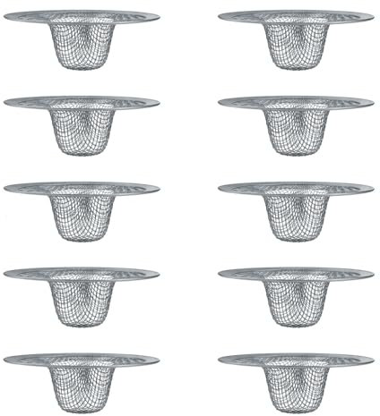 Filtro Doccia 10 Pezzi, LWLWA Tappo per Lavandino Acciaio Inossidabile 7 cm, Filtro Lavandino Facile Pulire, Rete Fine Impedisce L'intasamento, per Cucina Bagno