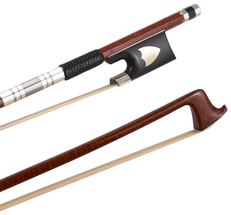 summina Arcos de violín de tamaño completo 4/4, palo de arco de violín de madera, núcleo de fibra de carbono, piel híbrida de Peranmbuco, accesorios de instrumentos de cuerda ligeros