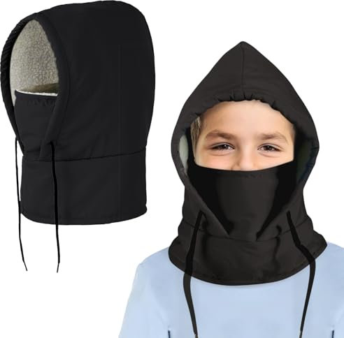 AYPOW Kinder Winter Sturmhaube, Wasserdicht Thermo Fleece Balaclava Kinder Gesichtsmaske, Winddicht Schlupfmütze Warme Skimaske Halswärmer Sturmmaske Mütze für Jungen Mädchen 4-8 Winter Outdoor