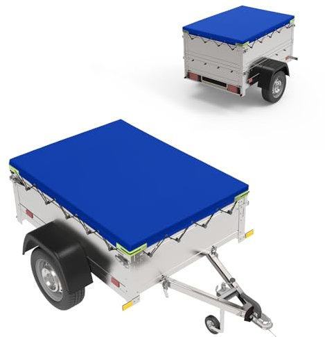 Telone per rimorchio, 207,5 x 114 x 10 cm, in PVC, rinforzato, impermeabile e resistente agli strappi, per Stema Böckmann, 750 kg (blu)