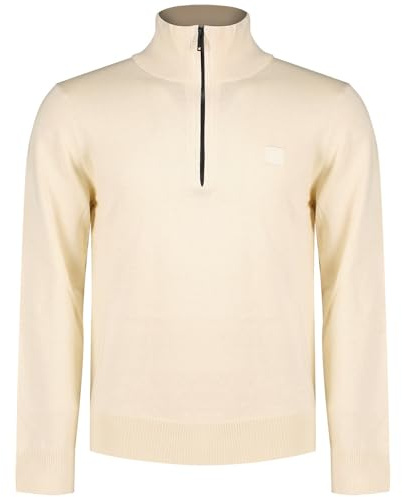 BOSS Men's Kanobix S Cotton and Cashmere Pullover with Troyer Collar, M