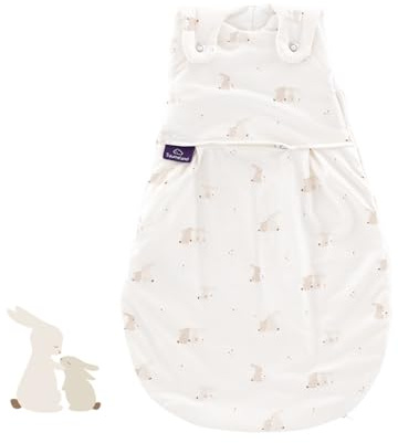 Dreameland – Sacco nanna Amore Bunny Beige | Sacco nanna traspirante | 2,5 TOG | Sacco a pelo per tutto l'anno | per l'estate e l'inverno | certificato Öko-Tex 100 | a partire da 0 mesi
