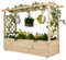 GOPLUS Pflanzkasten mit Rankgitter, Blumenkasten mit hängendem Dach & Ablauflöchern, Hochbeet Gartenbeet Rankgitter Rankhilfe für Garten & Balkon (148 x 50 x 103 cm)