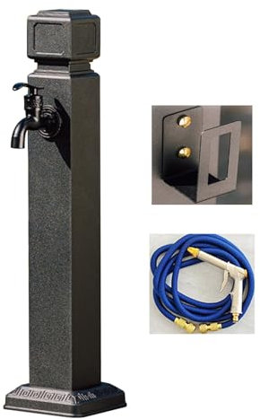 GAPECHNG Colonne D'Eau Verticale Pour Jardin Extérieur, Support de Tuyau Autoportant Avec Robinet Etet Pulvérisateur, Fontaine Décorative Pour L'Irrigation/60Cm/24In